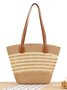 Sacs à Bandoulière Rayé Boho Toutes Les Saisons Zip Quotidien Paille Paille pour Femmes