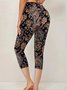 Pantalons Décontracté Floral Été Viscose Naturel Quotidien Corsaire Legging Régulier pour Femmes