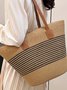 Sacs à Bandoulière Rayé Boho Toutes Les Saisons Zip Quotidien Paille Paille pour Femmes
