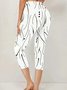 Pantalons Pois Polka Décontracté Été Imprimé Viscose Micro-élasticité Taille Élastique Corsaire Legging pour Femmes