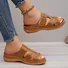 Sandales Femme Décontracté Plain Été Quotidien Cuir à Talon Plat Sandales Antidérapantes Caoutchouc à Enfiler