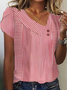 T-shirts Femmes Plain Décontracté Été Polyester Sortie Asymétrique Régulier Droit Boucle