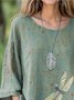 Chemises Femmes Rétro Printemps / Automne Libellule Coton Micro-élasticité Sportif & Intérieur Coupe Régulière Col Rond Trapèze
