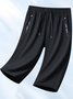 Shorts Simple Plain Été Naturel à Haute Élasticité Absorber l'Humidité et Évacuer la Sueur Sportif & Intérieur Coupe Régulière Corsaire pour Femmes