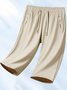Shorts Simple Plain Été Naturel à Haute Élasticité Absorber l'Humidité et Évacuer la Sueur Sportif & Intérieur Coupe Régulière Corsaire pour Femmes