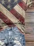 Chemises Décontracté Printemps / Automne Drapeau des États-Unis Micro-élasticité Quotidien Coupe Régulière Régulier Trapèze Régulier pour Femmes