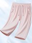 Shorts Simple Plain Été Naturel à Haute Élasticité Absorber l'Humidité et Évacuer la Sueur Sportif & Intérieur Coupe Régulière Corsaire pour Femmes