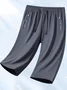 Shorts Simple Plain Été Naturel à Haute Élasticité Absorber l'Humidité et Évacuer la Sueur Sportif & Intérieur Coupe Régulière Corsaire pour Femmes