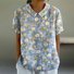 T-shirts Géométrique Urbain Été Imprimé Col Montant Micro-élasticité Domestique Régulier Droit pour Femmes