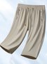 Shorts Simple Plain Été Naturel à Haute Élasticité Absorber l'Humidité et Évacuer la Sueur Sportif & Intérieur Coupe Régulière Corsaire pour Femmes
