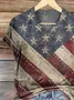 Chemises Décontracté Printemps / Automne Drapeau des États-Unis Micro-élasticité Quotidien Coupe Régulière Régulier Trapèze Régulier pour Femmes