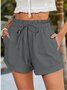 Shorts Femmes Simple Plain Été Quotidien Couture de poche Pantalon droit Shorts Droit Régulier