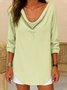 T-shirts Femmes Rayé Décontracté Printemps / Automne Polyester Micro-élasticité Quotidien Coupe Régulière Manches Longues Régulier