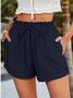 Shorts Femmes Simple Plain Été Quotidien Couture de poche Pantalon droit Shorts Droit Régulier