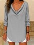 T-shirts Femmes Rayé Décontracté Printemps / Automne Polyester Micro-élasticité Quotidien Coupe Régulière Manches Longues Régulier