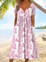 Femmes Géométrique Vert Col mi-ouvert Confortable Robe Maxi Rétro