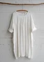 Femmes Plain Blanc Col Rond Confortable Robe Mi-Longue Décontracté