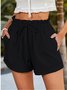 Shorts Femmes Simple Plain Été Quotidien Couture de poche Pantalon droit Shorts Droit Régulier