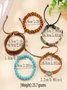Bracelets Ethnique Plain Toutes Les Saisons Tressé Vacances en Bois multicouche Bracelet pour Femmes