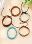 Bracelets Ethnique Plain Toutes Les Saisons Tressé Vacances en Bois multicouche Bracelet pour Femmes