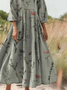 Femmes Floral Comme Image Col Rond Confortable Robe Maxi Décontracté
