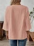 Chemises Décontracté Plain Printemps / Automne en Lin Quotidien Coupe Régulière Régulier Trapèze Régulier pour Femmes