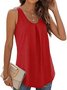 Top Débardeur Tops Plain Été Sportif Froncé Micro-élasticité Quotidien Coupe Régulière Régulier Droit pour Femmes