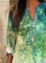 Blouses Élégant Plantes Printemps / Automne Aucune élasticité Quotidien Ample Manches Longues Régulier Droit pour Femmes