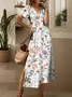 Femmes Floral Comme Image Col Rond Confortable Robe Maxi Rétro