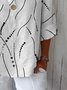 Blouses Géométrique Décontracté Printemps / Automne Coton Aucune élasticité Quotidien Ample Manches trois quarts Droit pour Femmes