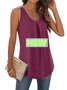 Top Débardeur Tops Plain Été Sportif Froncé Micro-élasticité Quotidien Coupe Régulière Régulier Droit pour Femmes