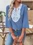 Chemises Décontracté Plain Printemps / Automne en Lin Quotidien Coupe Régulière Régulier Trapèze Régulier pour Femmes