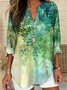 Blouses Élégant Plantes Printemps / Automne Aucune élasticité Quotidien Ample Manches Longues Régulier Droit pour Femmes