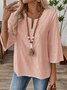 Chemises Décontracté Plain Printemps / Automne en Lin Quotidien Coupe Régulière Régulier Trapèze Régulier pour Femmes