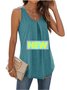 Top Débardeur Tops Plain Été Sportif Froncé Micro-élasticité Quotidien Coupe Régulière Régulier Droit pour Femmes
