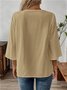 Chemises Décontracté Plain Printemps / Automne en Lin Quotidien Coupe Régulière Régulier Trapèze Régulier pour Femmes