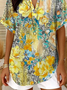Blouses Décontracté Floral Été Aucune élasticité Quotidien Ample Col Châle Régulier Droit pour Femmes