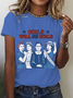 T-shirts Femmes Décontracté Été Lettres de texte Coton Quotidien Ample Manches Courtes Régulier Droit