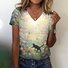 T-shirts Décontracté La peinture Été Coton Quotidien Coupe Régulière Régulier Trapèze Régulier pour Femmes
