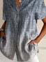 Chemises Décontracté Motif Cachemire Été Micro-élasticité Coupe Régulière Régulier Trapèze Régulier Col de Chemise pour Femmes