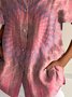 Chemises Ethnique Ethnique Été Coton Faire la navette Manches Courtes Trapèze Régulier Col de Chemise pour Femmes