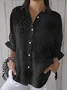Chemises Géométrique Sexy Printemps / Automne Coton Micro-élasticité Quotidien Coupe Régulière Régulier Régulier pour Femmes