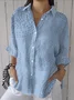 Chemises Géométrique Sexy Printemps / Automne Coton Micro-élasticité Quotidien Coupe Régulière Régulier Régulier pour Femmes