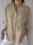 Chemises Géométrique Sexy Printemps / Automne Coton Micro-élasticité Quotidien Coupe Régulière Régulier Régulier pour Femmes