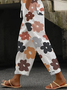 Pantalons Décontracté Floral Printemps / Automne Polyester Imprimé Aucune élasticité Quotidien Ample Pantalon baggy pour Femmes
