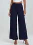 Pantalons Femmes Décontracté Plain Printemps / Automne Couture de poche Naturel Micro-élasticité Faire la navette Pantalons à Jambe Large Droit