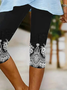 Pantalons Femmes Simple Floral Été Rayonne Naturel Corsaire Legging Droit T.-N.-L.
