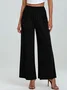 Pantalons Femmes Décontracté Plain Printemps / Automne Couture de poche Naturel Micro-élasticité Faire la navette Pantalons à Jambe Large Droit