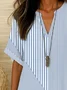 Blouses Femmes Géométrique Simple Été Ample Demi Manche Col Châle Régulier Droit Régulier