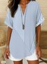 Blouses Femmes Géométrique Simple Été Ample Demi Manche Col Châle Régulier Droit Régulier